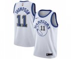 Golden State Warriors #11 Klay Thompson Authentic White Hardwood Classics Basketball Jerseys