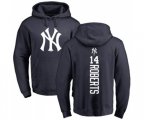 MLB Nike New York Yankees #14 Brian Roberts Navy Blue Backer Pullover Hoodie