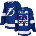 Tampa Bay Lightning #24 Ryan Callahan Authentic Blue USA Flag Fashion NHL Jersey