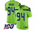 Seattle Seahawks #94 Ezekiel Ansah Limited Green Rush Vapor Untouchable 100th Season Football Jersey