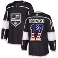Los Angeles Kings #17 Jonny Brodzinski Authentic Black USA Flag Fashion NHL Jersey