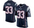 New England Patriots #33 Jeremy Hill Game Navy Blue Team Color Football Jersey