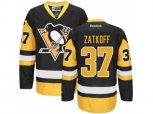 Pittsburgh Penguins #37 Jeff Zatkoff Authentic Black Gold Third NHL Jersey