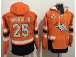 Denver Broncos #25 Chris Harris Jr Orange Navy Blue Name & Number Pullover NFL Hoodie