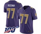 Baltimore Ravens #77 Bradley Bozeman Limited Purple Rush Vapor Untouchable 100th Season Football Jersey