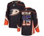 Anaheim Ducks #15 Ryan Getzlaf Authentic Black USA Flag Fashion Hockey Jersey
