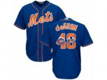 New York Mets #48 Jacob deGrom Authentic Royal Blue Team Logo Fashion Cool Base MLB Jersey