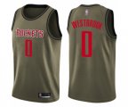 Houston Rockets #0 Russell Westbrook Swingman Green Salute to Service Basketball Jersey