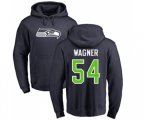 Seattle Seahawks #54 Bobby Wagner Navy Blue Name & Number Logo Pullover Hoodie
