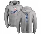 Los Angeles Dodgers #30 Maury Wills Ash Backer Pullover Hoodie