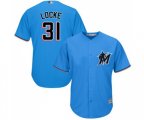 Miami Marlins #31 Jeff Locke Replica Blue Alternate 1 Cool Base Baseball Jersey