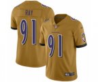 Baltimore Ravens #91 Shane Ray Limited Gold Inverted Legend Football Jersey