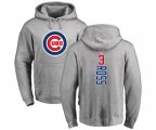 MLB Nike Chicago Cubs #3 David Ross Ash Backer Pullover Hoodie