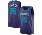 Charlotte Hornets #15 Kemba Walker Authentic Purple Basketball Jersey Statement Edition