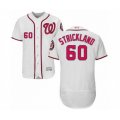 Washington Nationals #60 Hunter Strickland White Home Flex Base Authentic Collection Baseball Player Jersey