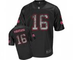 San Francisco 49ers #16 Joe Montana Authentic Sideline Black United Throwback Football Jersey