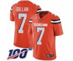 Cleveland Browns #7 Jamie Gillan Orange Alternate Vapor Untouchable Limited Player 100th Season Football Jersey