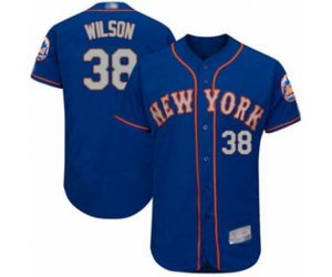New York Mets Justin Wilson Royal Gray Alternate Flex Base Authentic Collection Baseball Player Jersey
