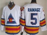 Colorado Avalanche #5 Rob Ramage White CCM Throwback Stitched Hockey Jersey