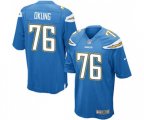 Los Angeles Chargers #76 Russell Okung Game Electric Blue Alternate Football Jersey