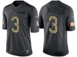 Seattle Seahawks #3 Russell Wilson Stitched Black NFL Salute to Service Limited Jerseys