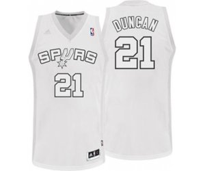 San Antonio Spurs #21 Tim Duncan Swingman White Winter On-Court Basketball Jersey