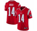 New England Patriots #14 Steve Grogan Limited Red Inverted Legend Football Jersey