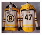 Boston Bruins #47 Torey Krug Cream Sawyer Hooded Sweatshirt Stitched NHL Jersey