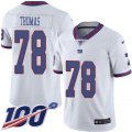 New York Giants #78 Andrew Thomas White Stitched NFL Limited Rush 100th Season Jersey