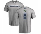 Seattle Seahawks #77 Ethan Pocic Ash Backer T-Shirt