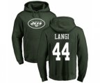 New York Jets #44 Harvey Langi Green Name & Number Logo Pullover Hoodie