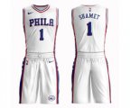 Philadelphia 76ers #1 Landry Shamet Swingman White Basketball Suit Jersey - Association Edition