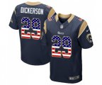 Los Angeles Rams #29 Eric Dickerson Elite Navy Blue Home USA Flag Fashion Football Jersey