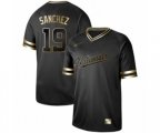 Washington Nationals #19 Anibal Sanchez Authentic Black Gold Fashion Baseball Jersey