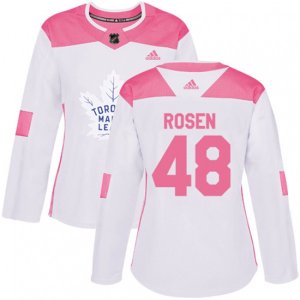 Women Toronto Maple Leafs #48 Calle Rosen Authentic White Pink Fashion NHL Jersey
