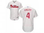 Philadelphia Phillies #4 Scott Kingery White(Red Strip) Flexbase Authentic Collection Stitched MLB Jersey