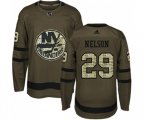 New York Islanders #29 Brock Nelson Authentic Green Salute to Service NHL Jersey