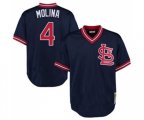St. Louis Cardinals #4 Yadier Molina Authentic Navy Blue Throwback Baseball Jersey