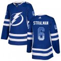 Tampa Bay Lightning #6 Anton Stralman Authentic Blue Drift Fashion NHL Jersey
