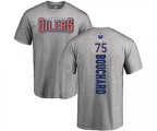 Edmonton Oilers #75 Evan Bouchard Ash Backer T-Shirt