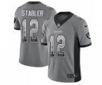 Oakland Raiders #12 Kenny Stabler Limited Gray Rush Drift Fashion Football Jersey