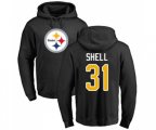 Pittsburgh Steelers #31 Donnie Shell Black Name & Number Logo Pullover Hoodie
