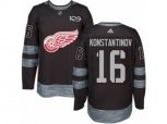 Detroit Red Wings #16 Vladimir Konstantinov Authentic Black 1917-2017 100th Anniversary NHL Jersey