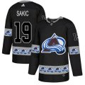Colorado Avalanche #19 Joe Sakic Authentic Black Team Logo Fashion NHL Jersey