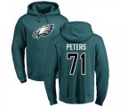 Philadelphia Eagles #71 Jason Peters Green Name & Number Logo Pullover Hoodie