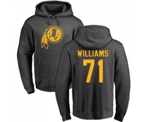 Washington Redskins #71 Trent Williams Ash One Color Pullover Hoodie