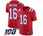 New England Patriots #16 Jakobi Meyers Red Alternate Vapor Untouchable Limited Player 100th Season Football Jersey