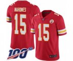 Kansas City Chiefs #15 Patrick Mahomes II Red Team Color Vapor Untouchable Limited Player 100th Season Football Jersey