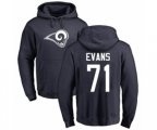 Los Angeles Rams #71 Bobby Evans Navy Blue Name & Number Logo Pullover Hoodie