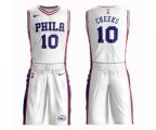 Philadelphia 76ers #10 Maurice Cheeks Swingman White Basketball Suit Jersey - Association Edition